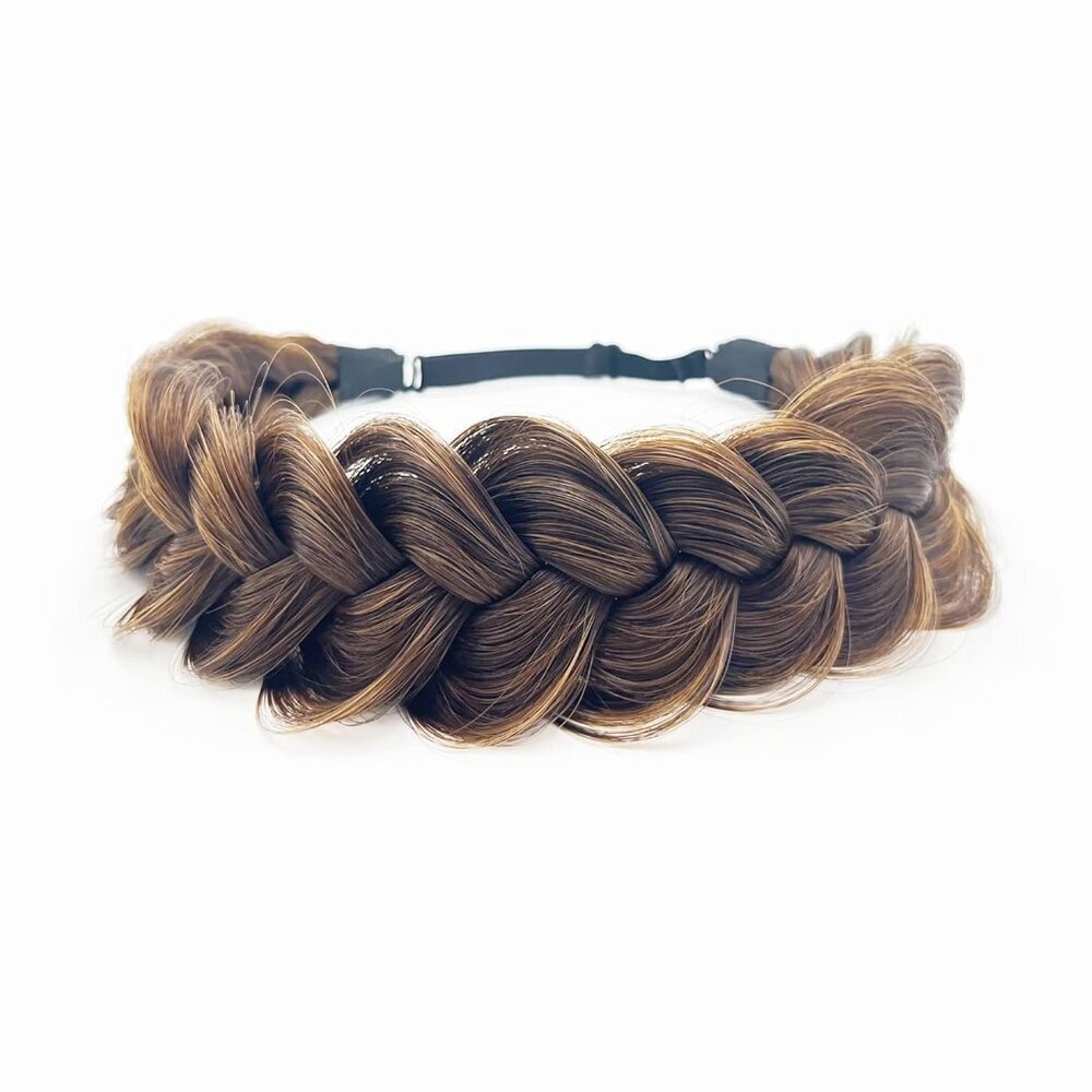 Synthetic Hair Braided Headband Classic Wide Strands Wedding Disorderly Fluffy B